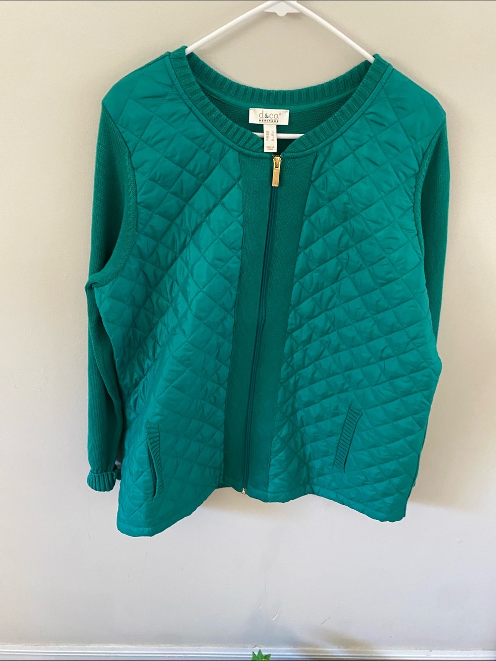 DECO Quilted Teal Zip-Front Women's Puffer Jacket